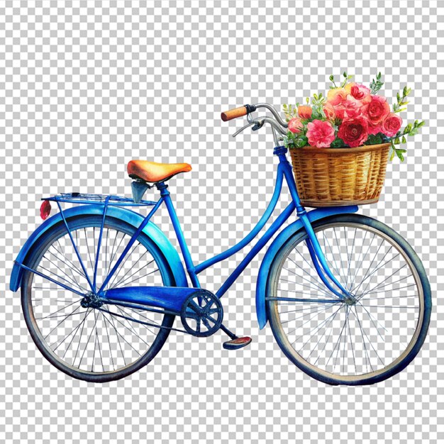 PSD cycle avec un panier de fleurs dedans