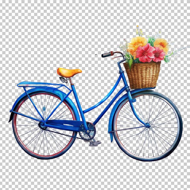 PSD cycle avec un panier de fleurs dedans