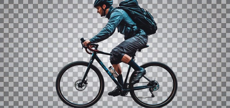 PSD cycliste de png en vélo de montagne à saut