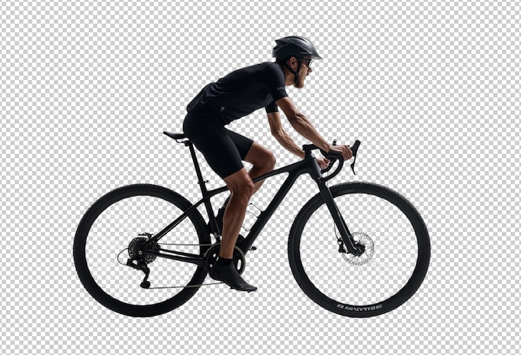 PSD cycliste prend l'avion un flou de vitesse et de détermination png