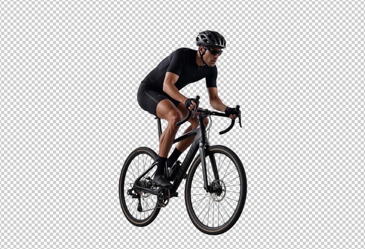 PSD cycliste prend l'avion un flou de vitesse et de détermination png