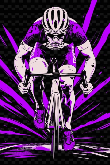 Cycliste à Vélo Avec Casque Et Chaussures De Vélo Avec Illustration Aéronautique Flat 2d Sport Backgroundd