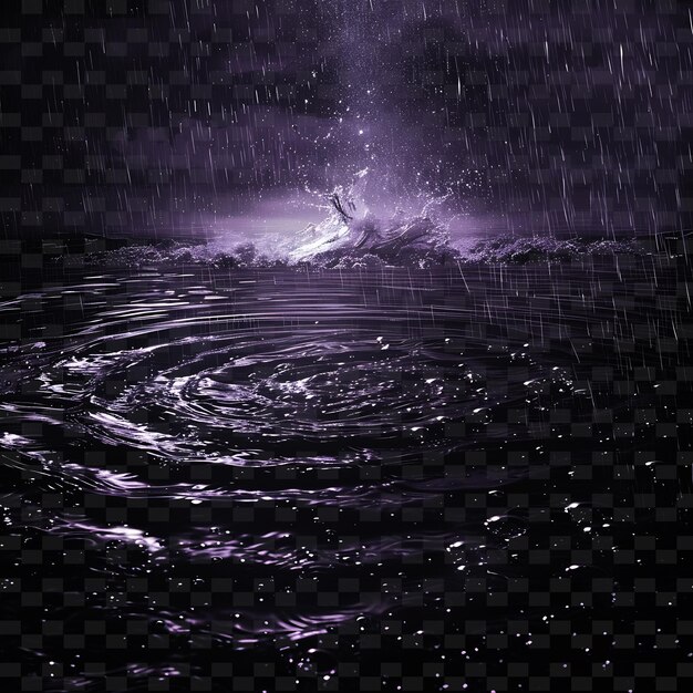 PSD cyclonic gleaming rain with cyclonic droplets and purple hur png neon light effect y2k collection