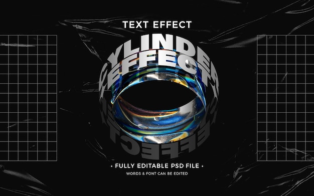 cylinder text effect