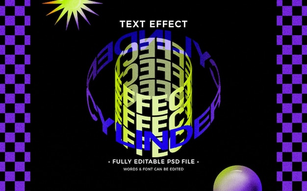 cylinder text effect