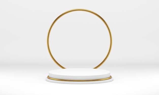 Cylindre blanc 3d podium rond élément de décor de cadre de mode pour fond de studio psd réaliste