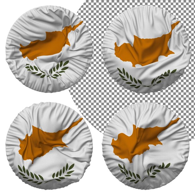 Cyprus Flag Round Shape Isolated Different Waving Style Bump Texture 3D Rendering