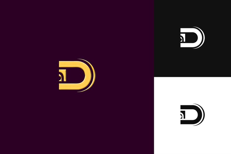 PSD d com combinação de letras, marcas, estilo de design de logotipo, ilustração de forma d, desenhos vetoriais de logotipo