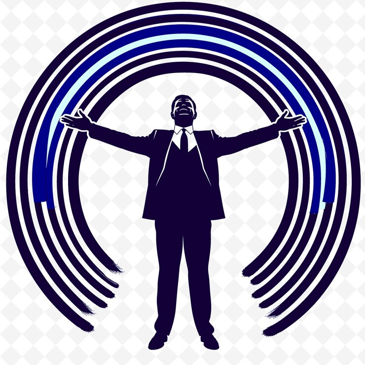 PSD d1 imagen del cuerpo completo del candidato con una postura esperanzadora imagen de icono diseños abstractos icónicos aislados