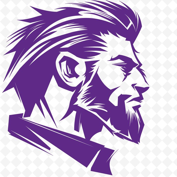 PSD d1 portrait of candidate with courageous expression icon portra isolated iconic abstract designs