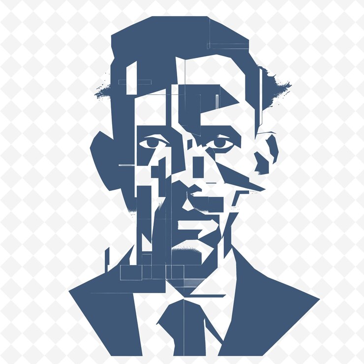 PSD d1 retrato del candidato con expresión carismática icon cubis diseños abstractos icónicos aislados