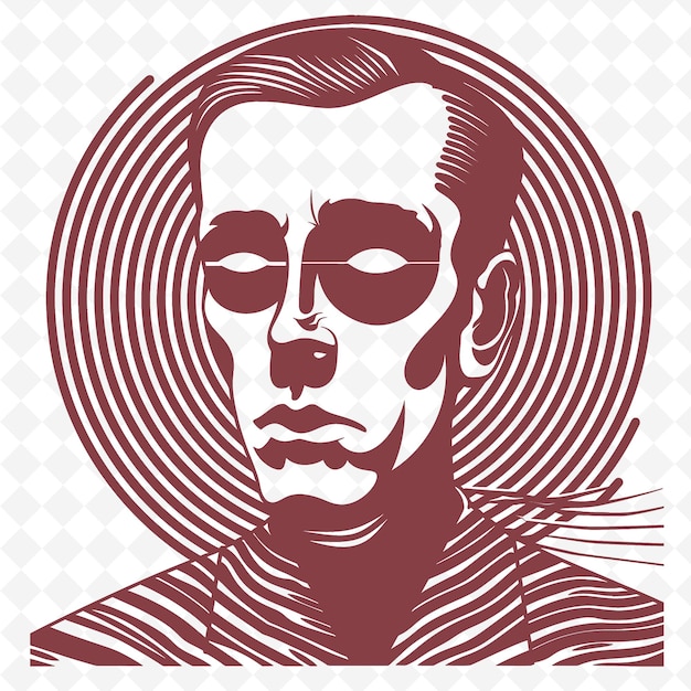 D1 Retrato del candidato con expresión carismática Icon Pop S Diseños abstractos icónicos aislados