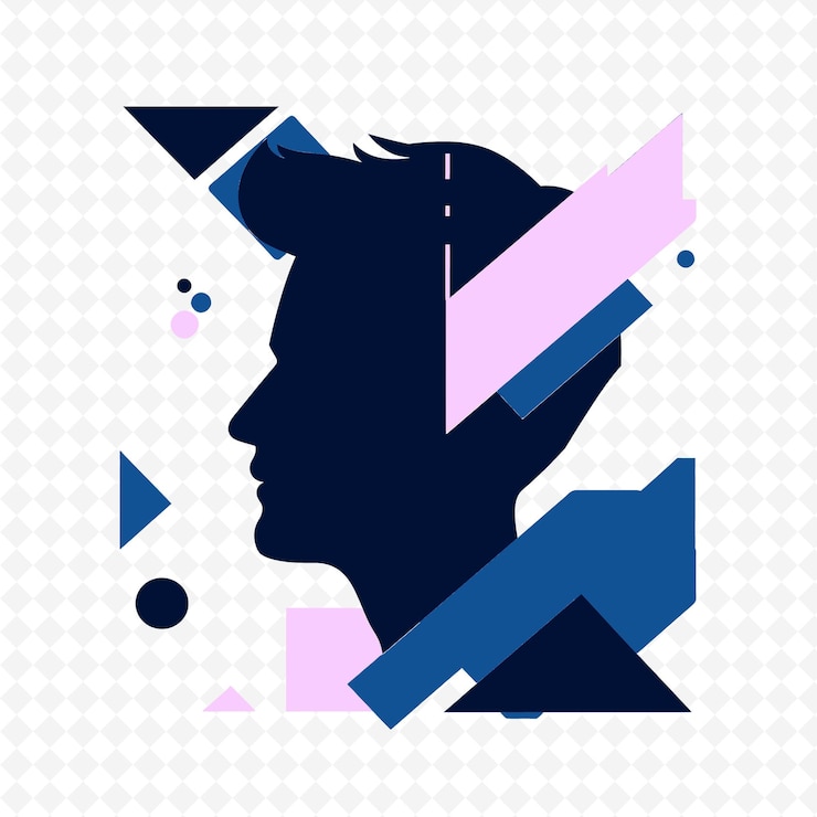PSD d1 vue latérale du candidat avec expression empathique icône pop un dessin abstrait iconique isolé
