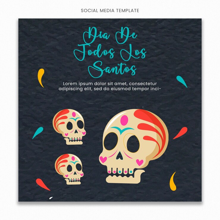 PSD da de todos los santos modelo de mídia social para feed de postagem do instagram