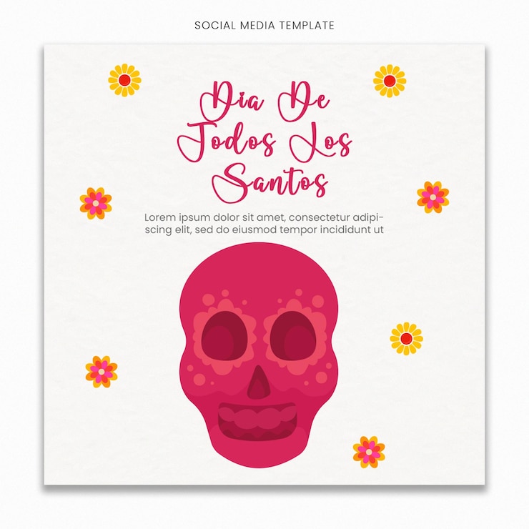 PSD da de todos los santos modelo de mídia social para feed de postagem do instagram