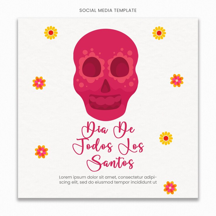 PSD da de todos los santos modelo de mídia social para feed de postagem do instagram