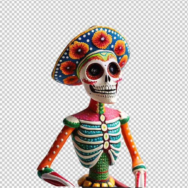 PSD dademuertos arte folclórica salebrije em fundo transparente