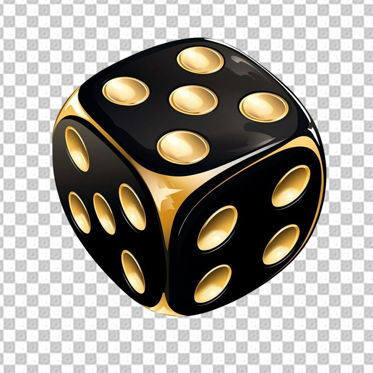 PSD un dado negro aislado en un fondo transparente png