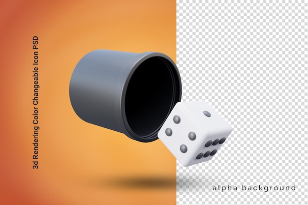 dados 3d con caja