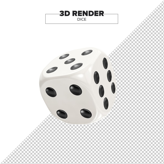 Dados de cassino psd 3d renderizados em fundo transparente