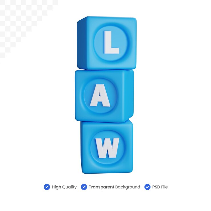 PSD dados de renderização 3d com a lei de letras isolada