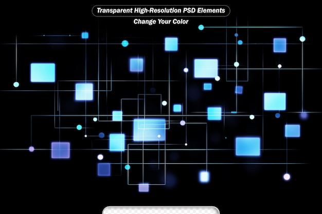 PSD dados digitais de conexões de tecnologia de rede no espaço com partículas