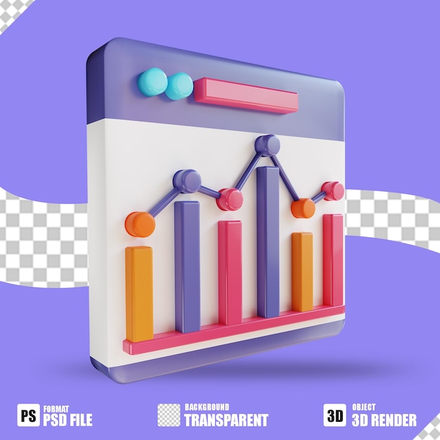 PSD dados financeiros 3 de ilustração 3d adequados para negócios