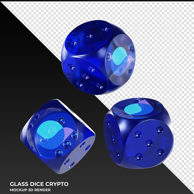 Dados Liquidez LQTY Dados de vidrio Crypto Icono 3D