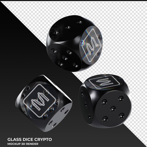 PSD dados mina glass dados crypto 3d icon