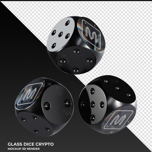 PSD dados mina glass dados crypto 3d icon