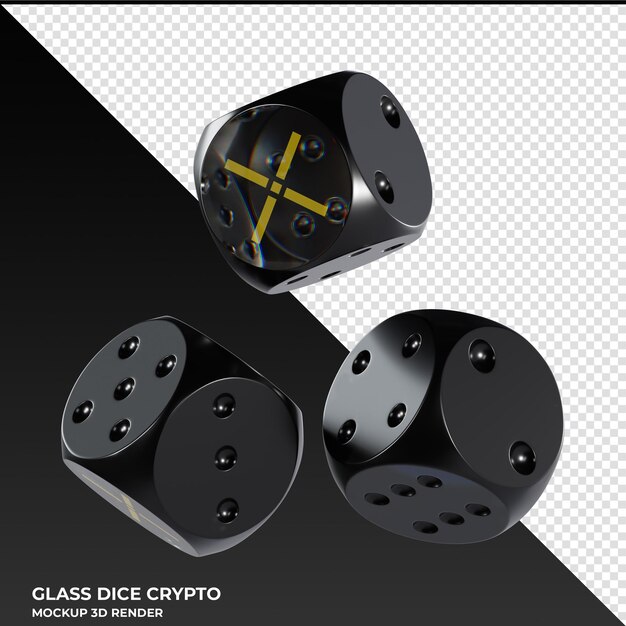 PSD dados pundi x pundix dados de vidrio crypto icono 3d