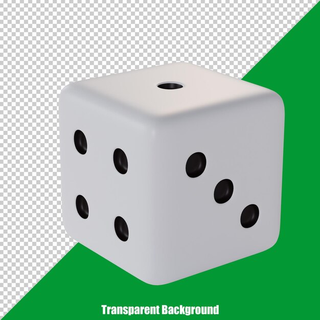 PSD dados simples estilizados 3d sobre fondo transparente