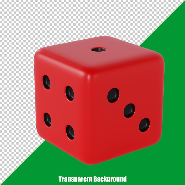 PSD dados simples estilizados 3d sobre fondo transparente