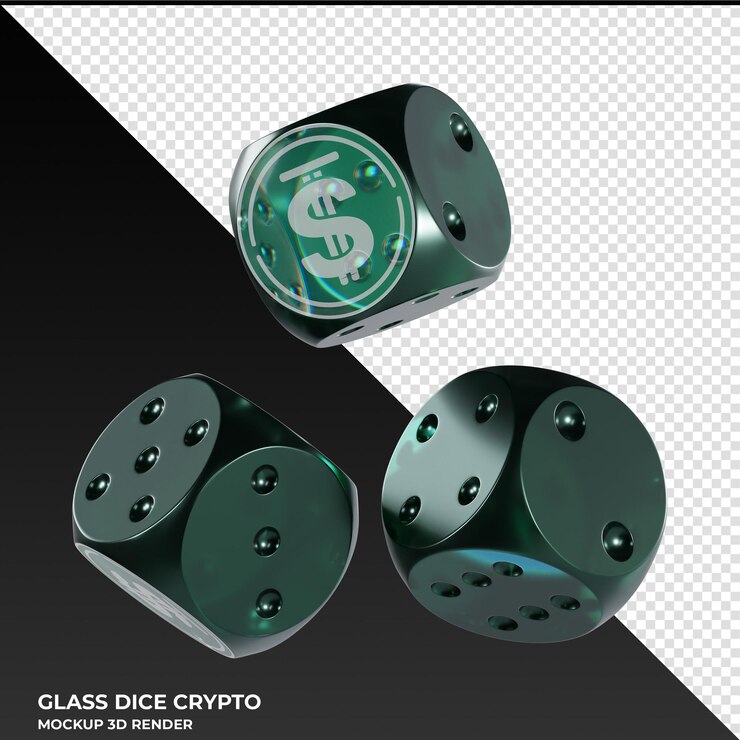 PSD dados usdd dados de vidrio cripto icono 3d