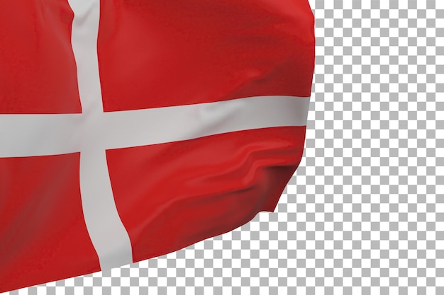 PSD dänemark-flagge isoliert. winkendes banner. nationalflagge von dänemark