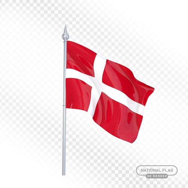 Dänische Flagge 3D-Render