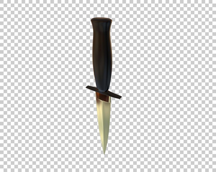 PSD la daga aislada en el fondo de la ilustración de renderización 3d