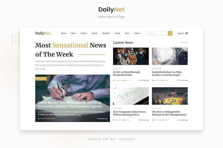 PSD dailynet - imagen de héroe de noticias profesionales
