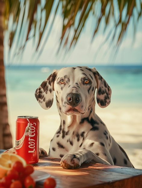 PSD dalmatier entspannen sich am strand