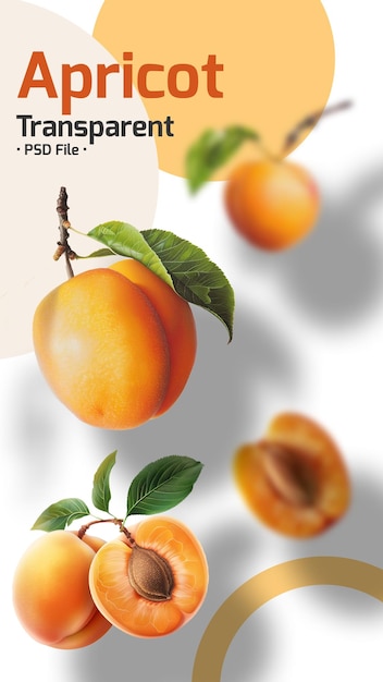 Damasco fruta isolada em fundo transparente