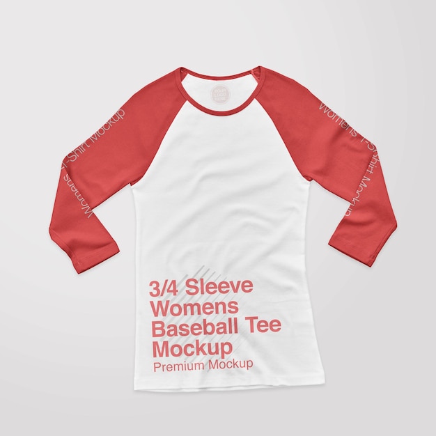 Damen ärmel baseball t-shirt front mockup