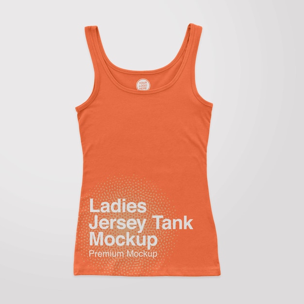 PSD damen jersey tank front mockup