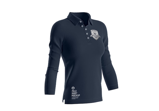 Damen kurzarm poloshirt mockup vorderseite