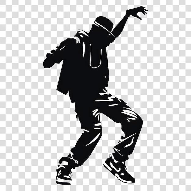 Dançarina de silhueta estilo hip-hop urbano