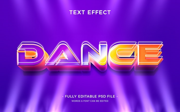 PSD dance text effect