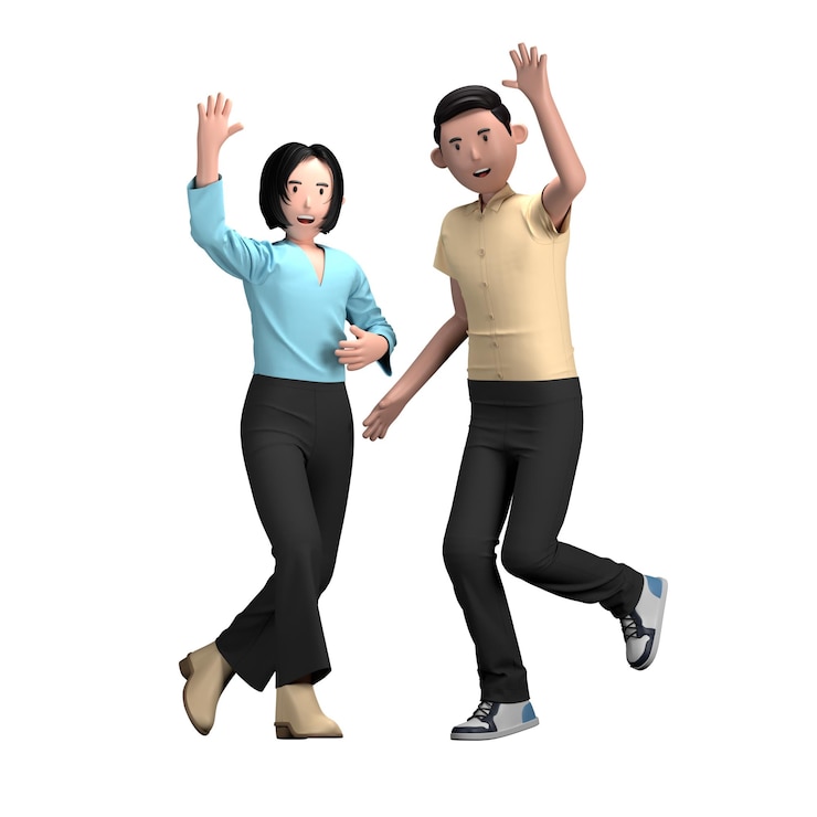PSD dancing dance couple dating happy celebration music