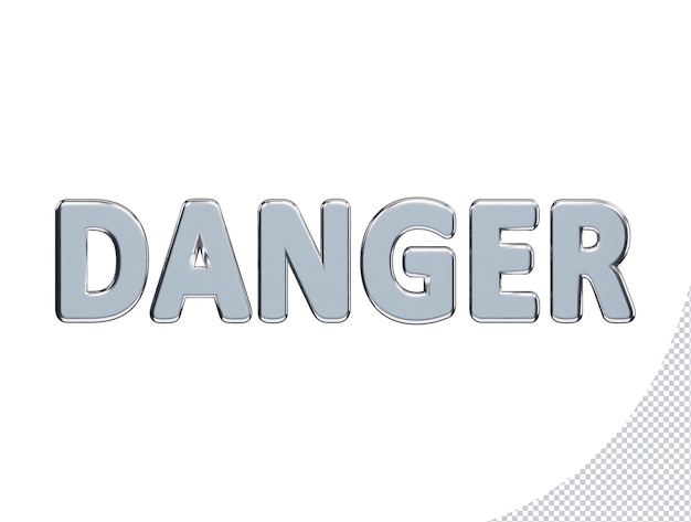 danger text effect 3d rendering vector illustration