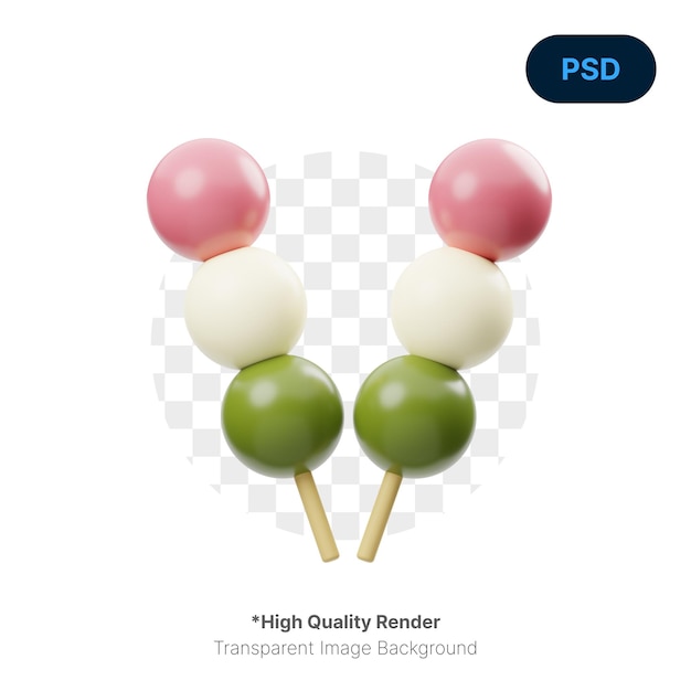 Dango 3D Icon Premium Psd (en inglés)