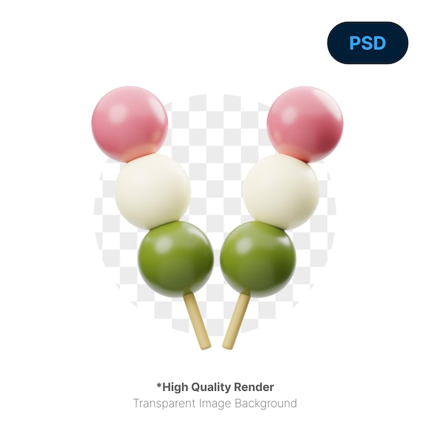 PSD dango 3d icon premium psd (en inglés)