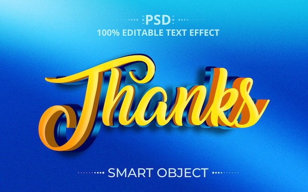 Danke 3d kreatives bestes bearbeitbares Texteffektdesign